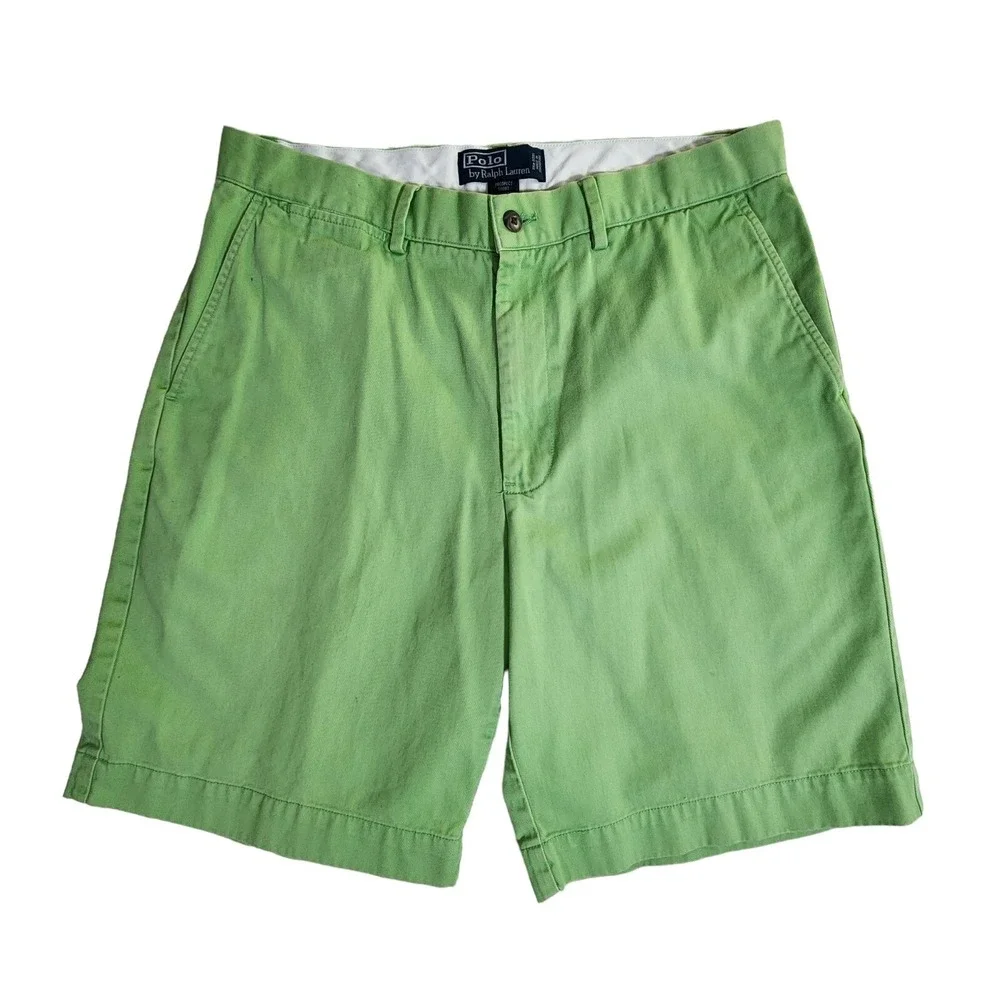 Vintage Polo Ralph Lauren Prospect Chino Shorts Mens Size 33 Green Preppy
